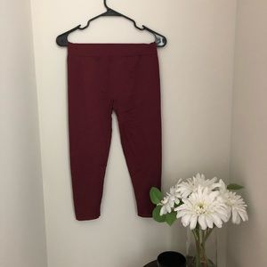 Fabletics Maroon High Waist Leggings M